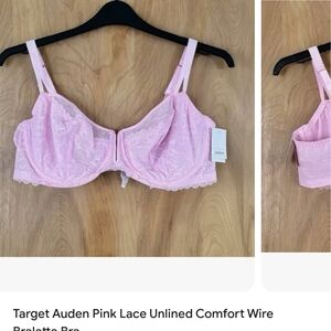 Auden Pink Full Coverage Lace Bra